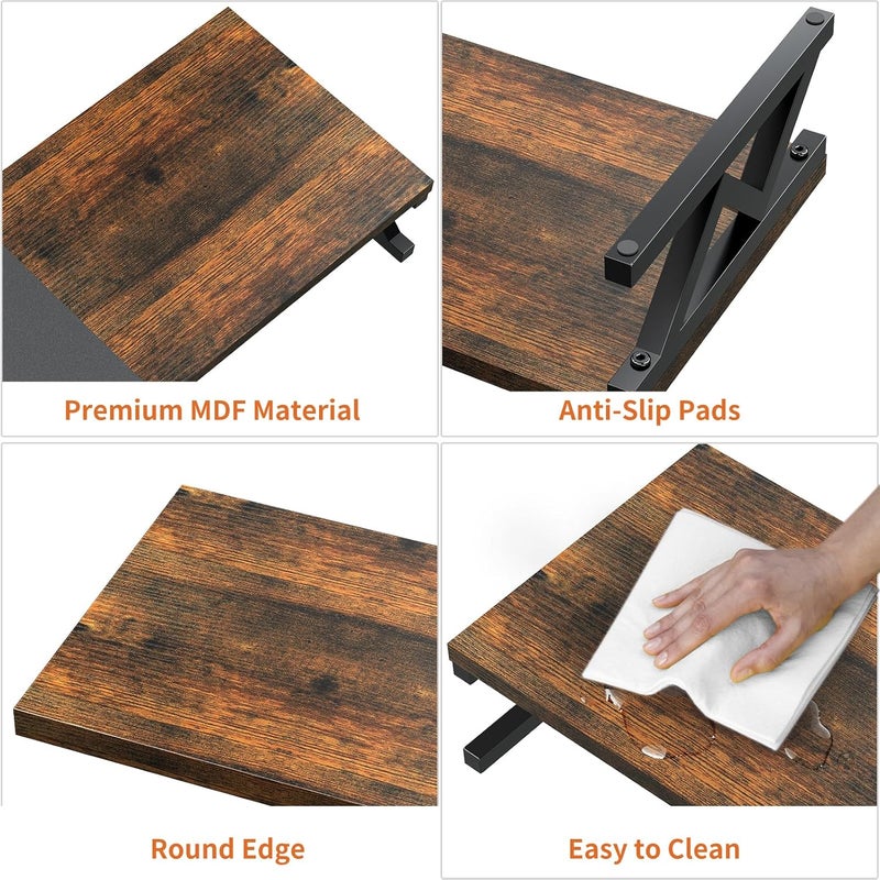 ErgoFocus Dual Monitor Stand Riser, Large Wood Monitor Riser for 2 Monitors, Monitor Lift with Storage for Desk, Sturdy Wood&Steel Multi Screen Stand, Desktop Organizer Monitor Stand for Computer - Image 4